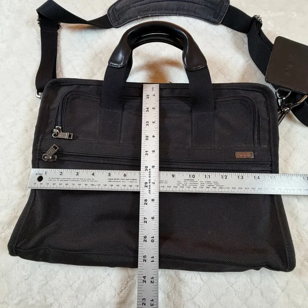 TUMI Alpha Compact Laptop Briefcase Black 15”x11” - Excellent Condition